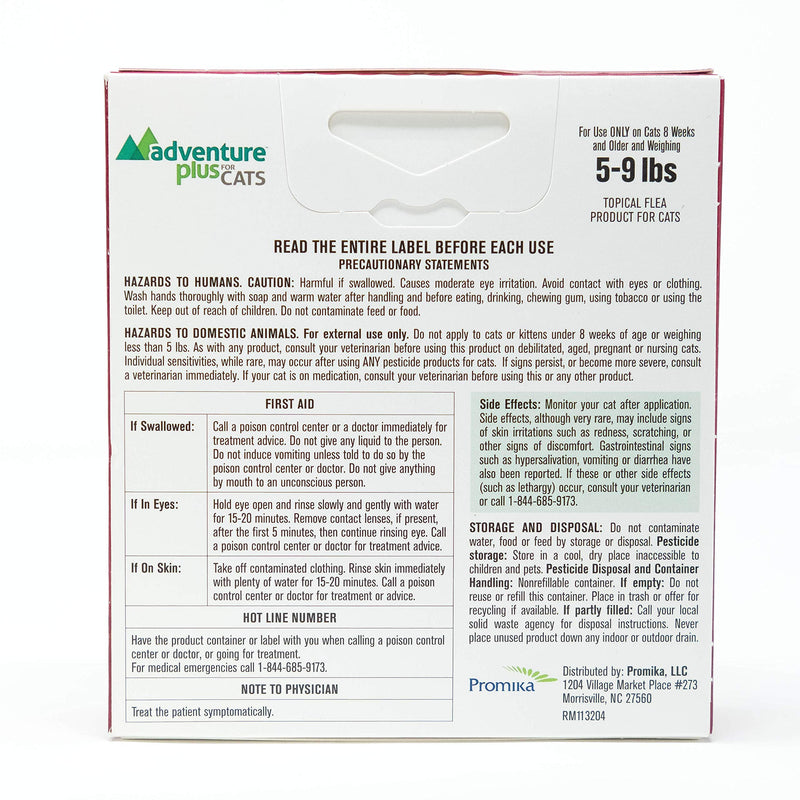 [Australia] - Adventure Plus Triple Flea Protection for Cats, 5-9 lbs, Cat Flea Treatment 4 Dose 