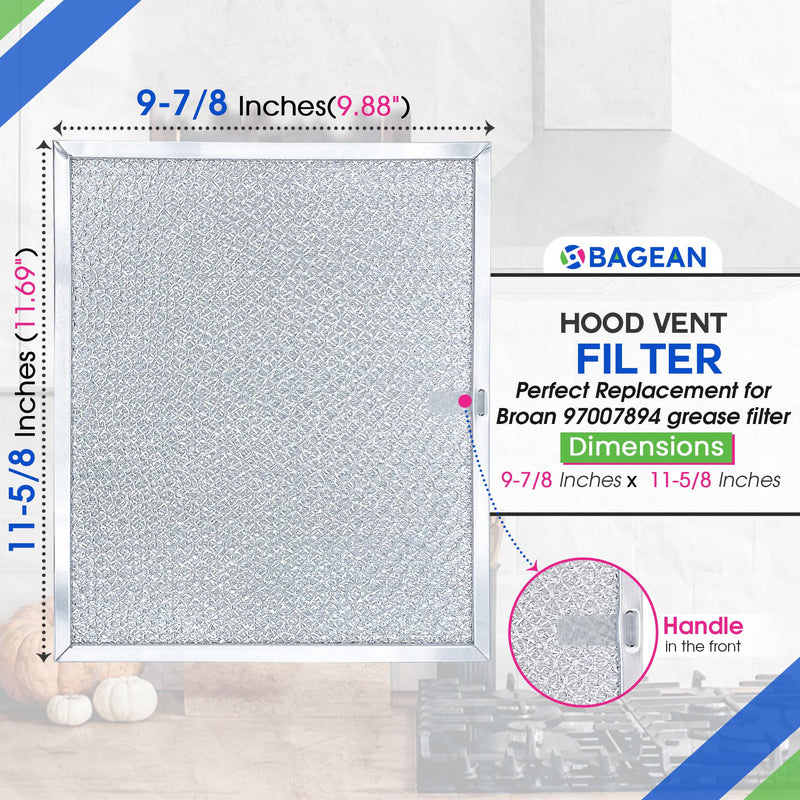 Range Hood Filter Replacement for 9.87 x 11.62 Inch 97007894 GE Broan Range Hood Filter and Nutone Kitchen Exhaust Fan Filter - Hood Vent Filter for Range Hood Filters Grease From Stove Overhead, 2 Pk