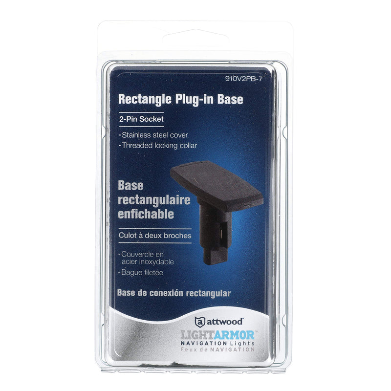attwood LightArmor 910V2PB-7 Black 2-Pin Rectangle Light Base One size
