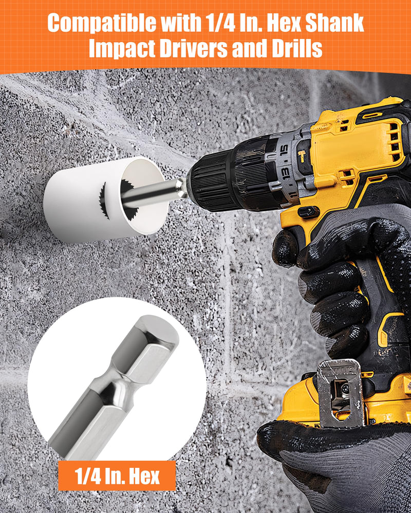 Inside Pipe Cutter for PVC Pipe with 5 Replacement Saw Blades, 1/4 Inch Hex Shank Impact Connect Inside PVC Pipe Cutter for Drill and Impact Driver, Internal Plastic Pipe Cutter Plumbing Tools