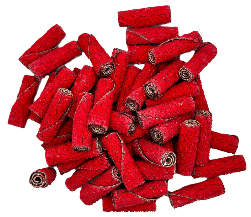 50 Pack 1/2” Diameter x 1-1/2” Length x 1/8” Pilot Hole 40 Grit Ceramic Grain Straight/Untapered Cartridge Roll, Pack of 50, Includes 1x CR-9 Mandrel 1/2" x 1-1/2" x 1/8" 40 Grit Straight