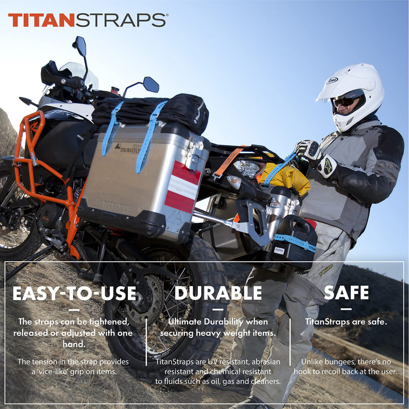 Titan Industrial Straps – Strong & Simple Tie-Downs for Construction (Welders, DIY Home) & 1st Responders – 3 Year Warranty, Batch Tested – 70 lb. Working Load, 25" Length, Black, 4-Pack 25" Length / 4-Pack