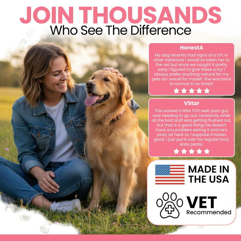 Urinary and Kidney Support for Dogs with - 2 oz of Kidney and Cranberry Supplement - Dogs UTI Treatment for Urinary Tract Health and Immune Function - Made in the USA