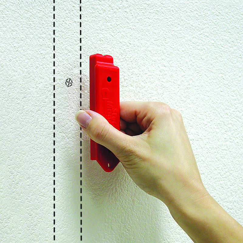 Master Magnetics Magnetic Stud Magnet Finder with Shield - Drywall Screw and Nail Locator, Red, 07612 1 Count (Pack of 1)