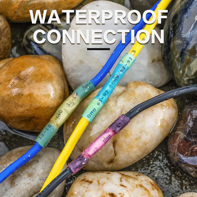 Heat Shrink Butt Connectors - Oiojuct Waterproof Wire Crimps for Marine and Automotive Wiring (80Pcs) 80