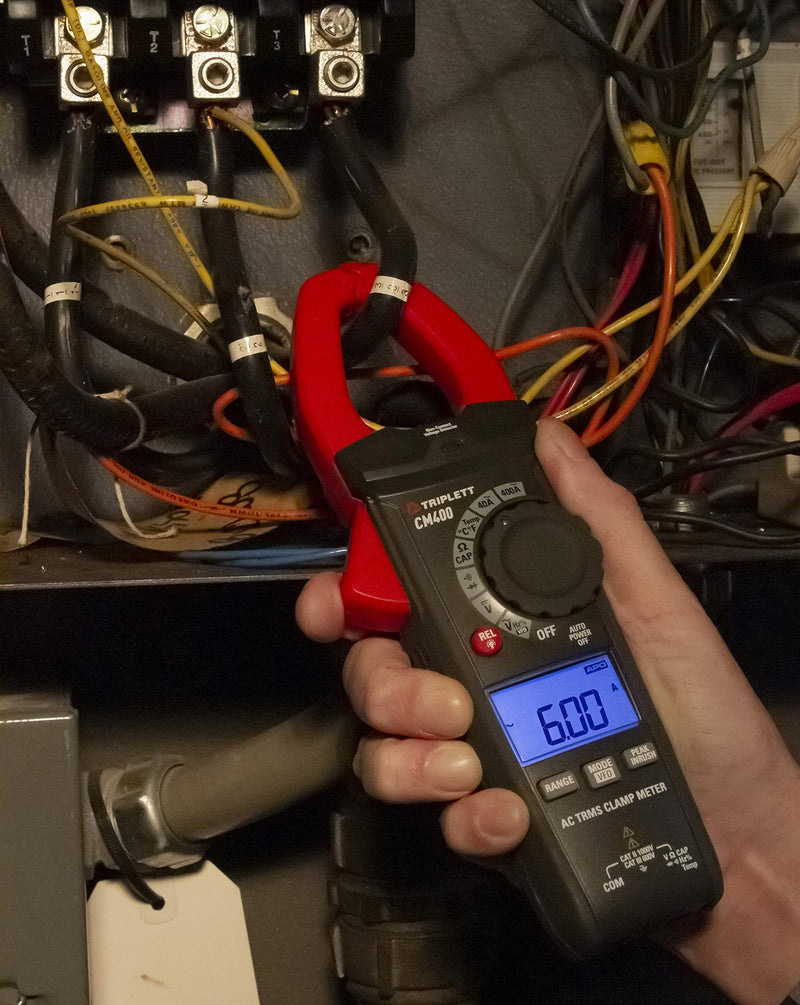 Triplett CM400 True RMS 4000 Count 400A AC Clamp Meter with Inrush Standard