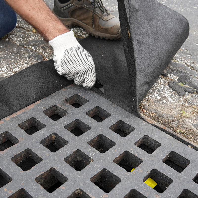 ENPAC Storm Sentinel Catch Basin Insert, Frameless, Cone Style, Black, Geotextile, Reuseable, No Special Tools Required (4320) 4320