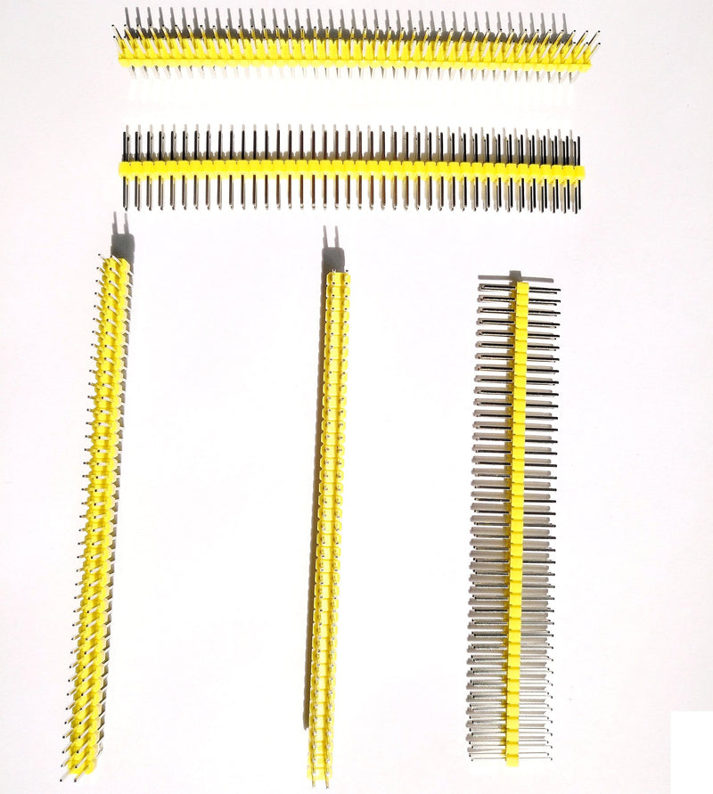 2x40 Long Pins Break-Away Male Headers 0.1" 2.54mm Equal Length Long Centered Double Sided 17mm(Pack of 5)
