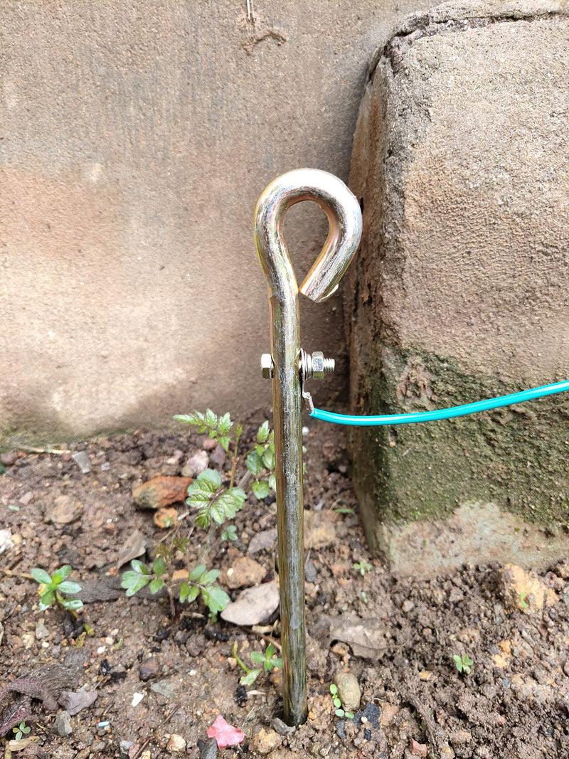 MOKIKUBA- Portable Ground Rod - Grounding Pin with Ground Wire Lug | Great for Electric Fences,Antennas,Satellite Dishes,Ground Post Pin,Tie out Stake (Portable)