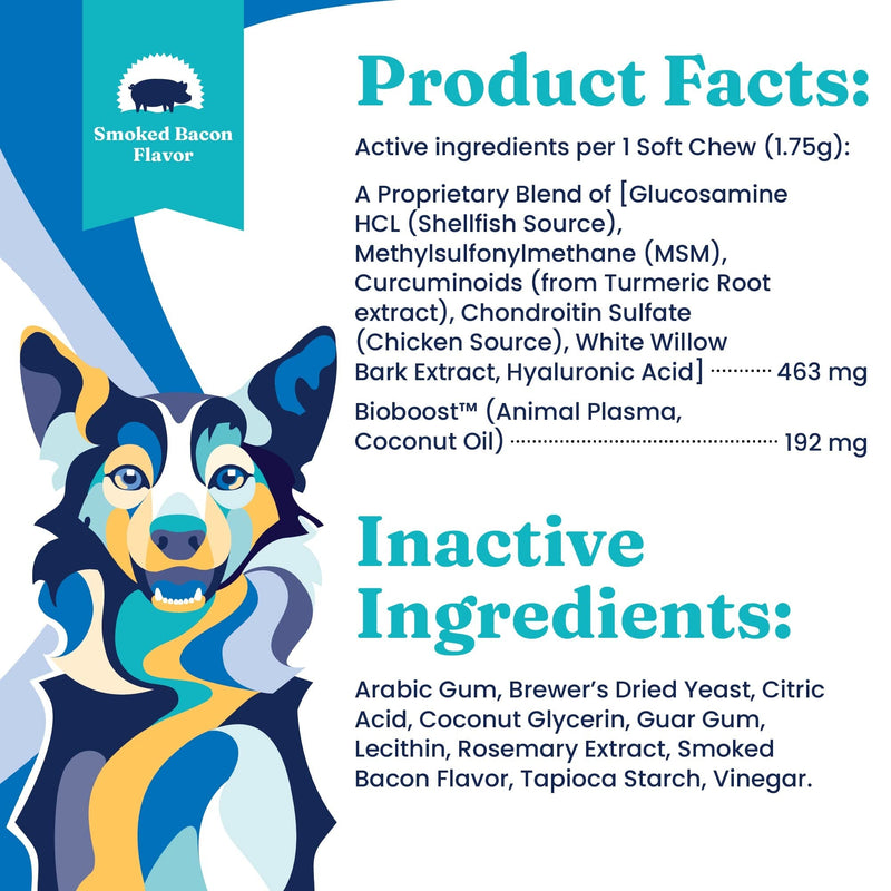Solid Gold Glucosamine for Dogs Hip and Joint Supplement - Glucosamine Chondroitin MSM for Dog Pain Relief - Leaps & Hounds Chews for Dog Arthritis Pain Relief & Overall Mobility - 120 Soft Chews Complete Joint Health - 120 Chews - PawsPlanet Australia
