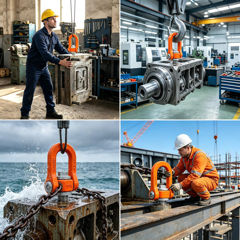 2 Pack Swivel Hoist Rings M16 x 24 WLL 2.0T, Positions & Hovers at Any Angle, 360° Swivel Eye Bolt with 4:1 Safety Factor, 180° Load Range, Corrosion Resistant Alloy Steel Heavy Duty Lifting Fitting