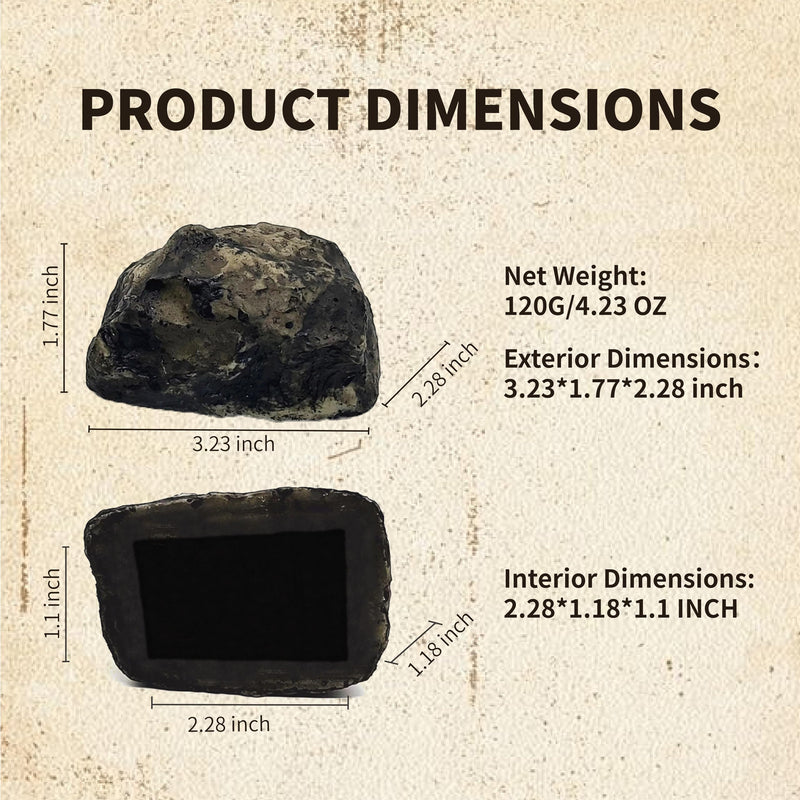 Hide a Key Outside in a Fake Rock, Looks & Feels like Real Rock/Stone, Rock Key Hider, Geocaching (Gray 1 piece) Gray