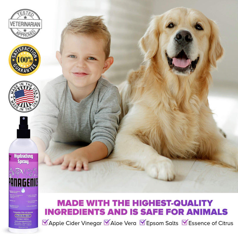 [Australia] - Panagenics | Pet Hydrating Spray - Safe for All Animals, Unscented, Contains Citrus and Aloe Active Ingredients - 16 Ounce 