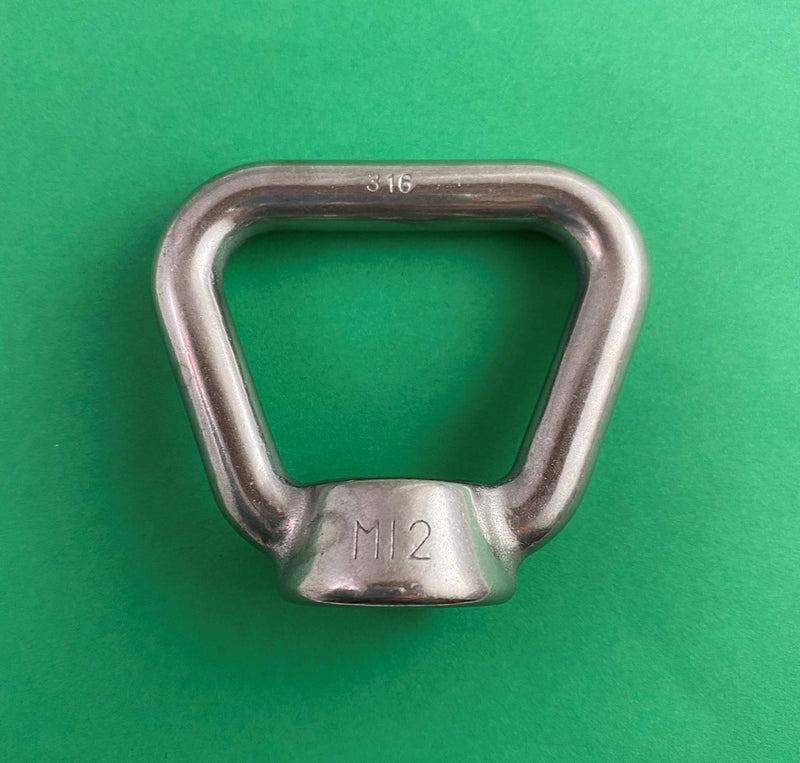 US STAINLESS 2 Pieces Stainless Steel 316 M12 Lifting Eye Nut 12mm Bow Type 80704 US Shape Marine Grade