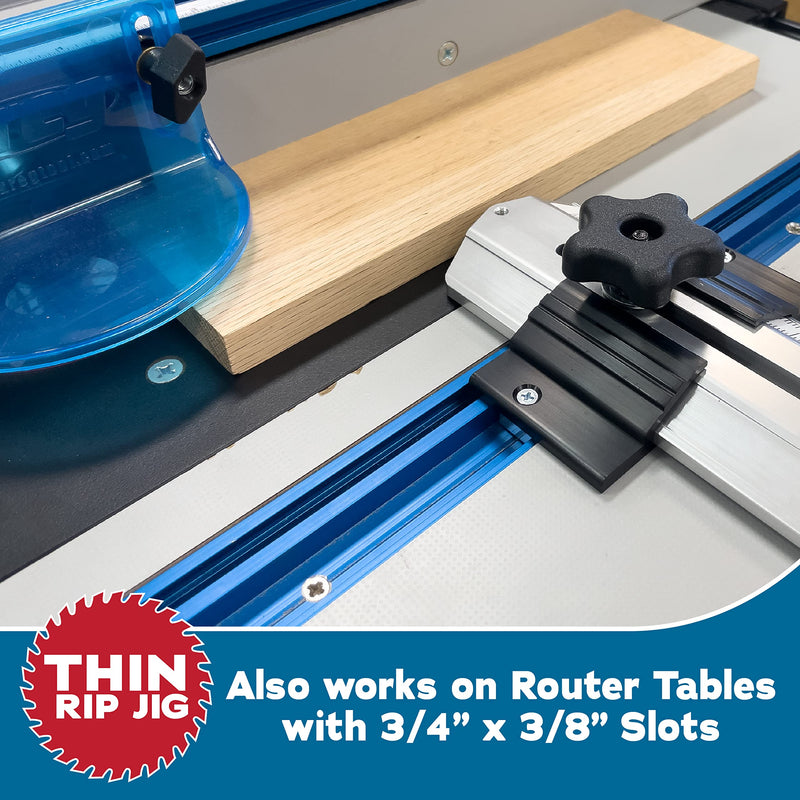 Thin Rip Jig Table Saw Jig for Making Repetitive Narrow Strip Cuts on Table Saws with 3/4" x 3/8" Miter Slots •Also Works with Many Router Tables and Band Saws