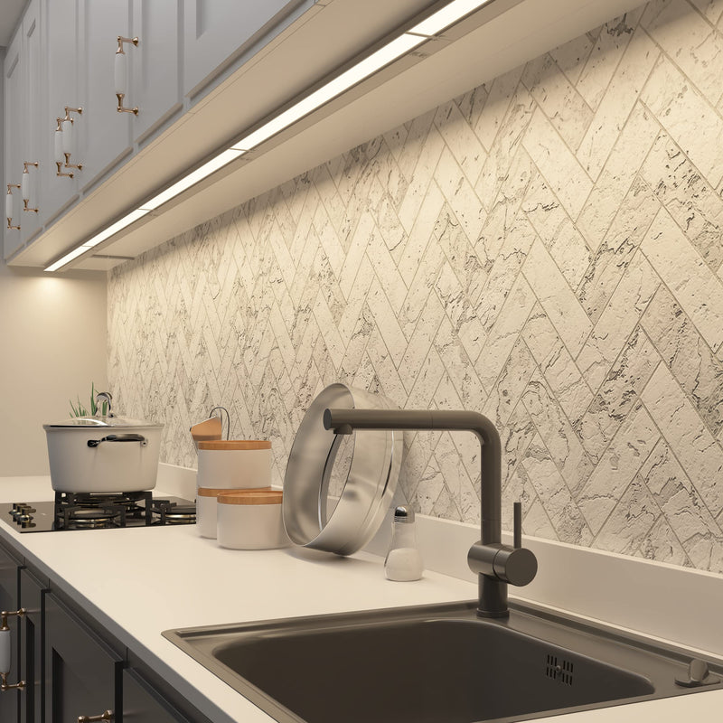 LAGOM 30" Direct Wire Dimmable LED Under Cabinet Lights, Selectable 2700K/4000K/5000K, Selectable Brightness, White Finish, UC0130WH27 30-inch