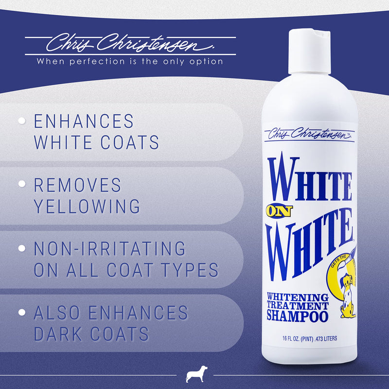 Chris Christensen Shampoo & Conditioner 16 oz Bundle - Day to Day Conditioner + Day to Day Oatmeal Shampoo + White on White Shampoo, Groom Like a Professional, Made in USA - PawsPlanet Australia