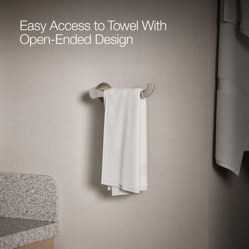 KOHLER 27396-BN Simplice Towel Arm, includes Installation Hardware, Vibrant Brushed Nickel