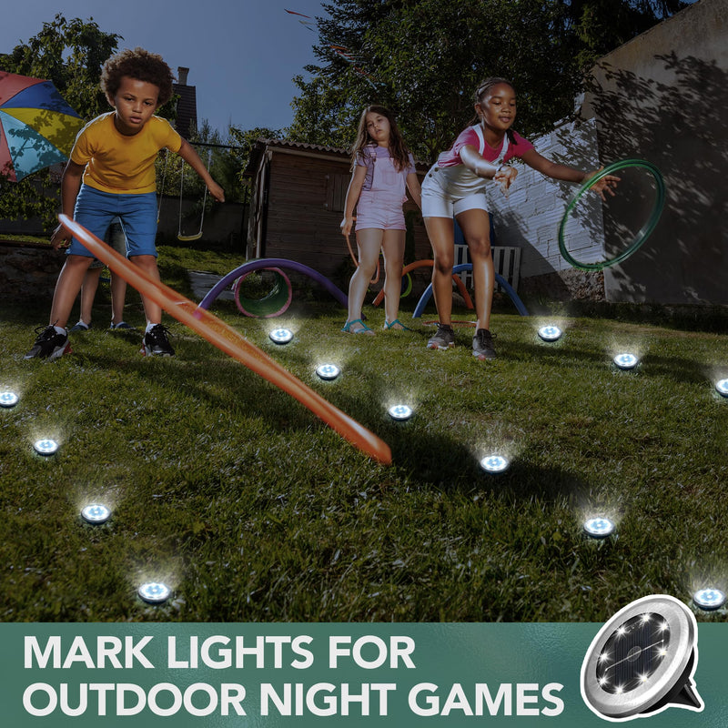 SOLPEX Mini Solar Ground Lights, 20 Pack Solar Lights Outdoor Waterproof, Pathway Lights Solar Powered, Solar Garden Lights, Landscape Lighting for Yard Driveway Walkway (Cool White) Cool White