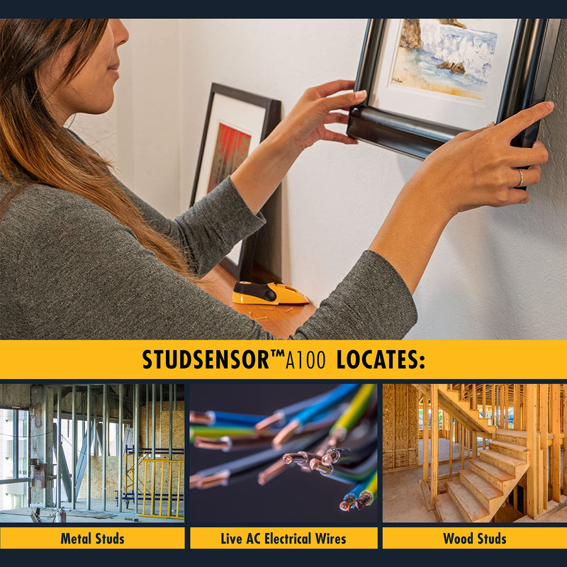 Zircon StudSensor A100 Wall Scanner and Center/Edge Locating Stud Finder with WireWarning Detection Edge Finding - NewNest Australia