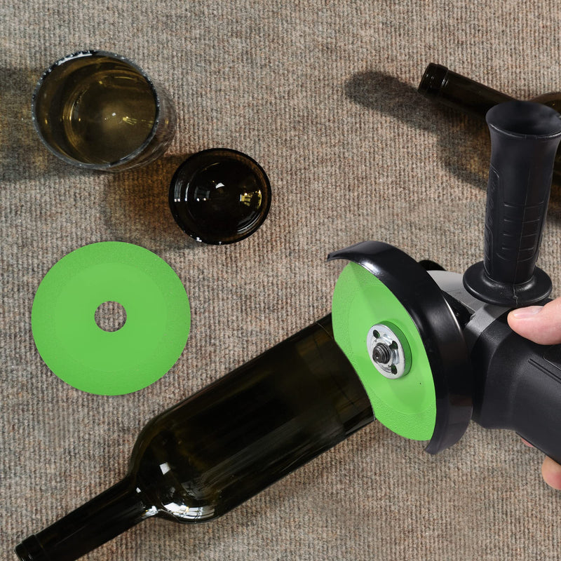 Mornajina 5Packs 4.5Inch Glass Cutting Disc 2.2 for Angle Grinder 7/8" (Model 115/125), Green Glass Ceramic Diamond Cutting Blade Disc Grinding of Glass, Jade, Crystal, Wine Bottles, Tile Green 5Packs - NewNest Australia