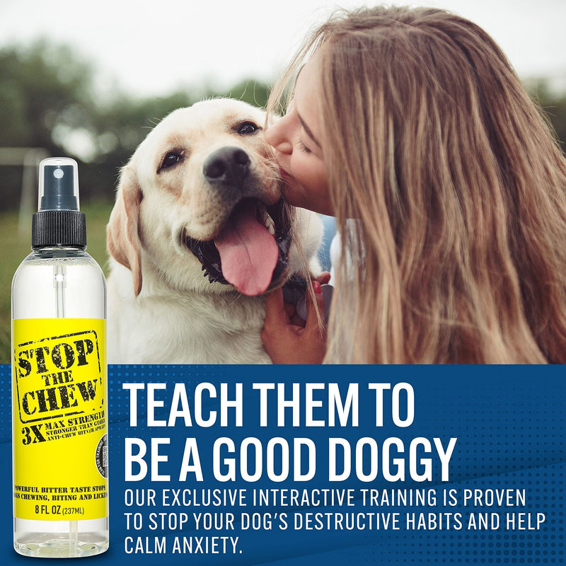 EBPP Stop The Chew 3X Strength Anti Chew Bitter Spray Deterrent for Dogs and Puppies - Alcohol-Free - Most Powerful Bitter Deterrent - 8 Ounce - PawsPlanet Australia