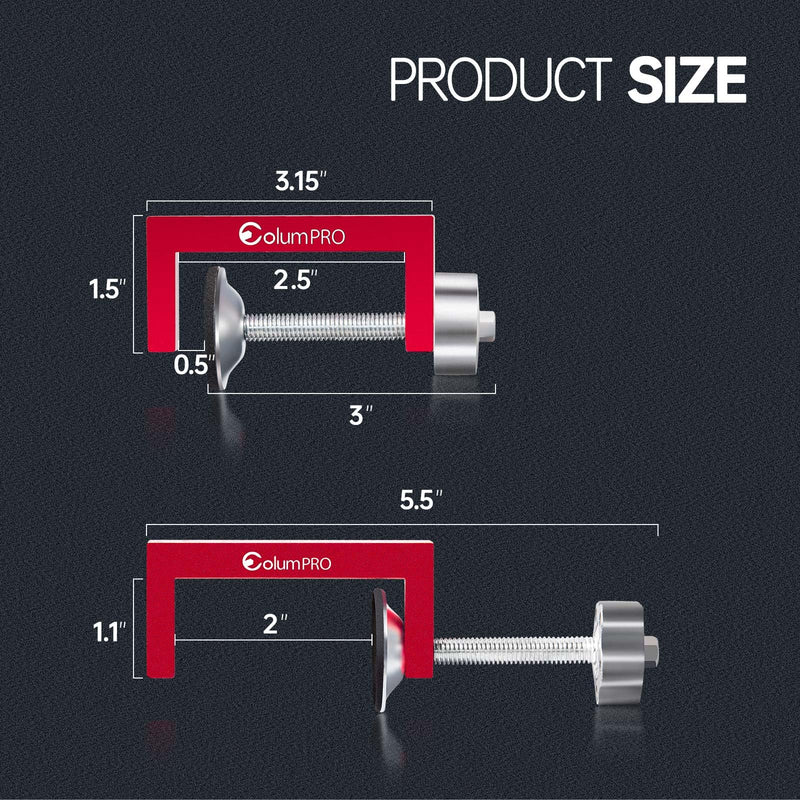 2PCS Small C-Clamps 2 Inch, C Clamp for Woodworking, Welding and Construction, Features a 8mm Nob for Fastening with Electric Drill 2PCS