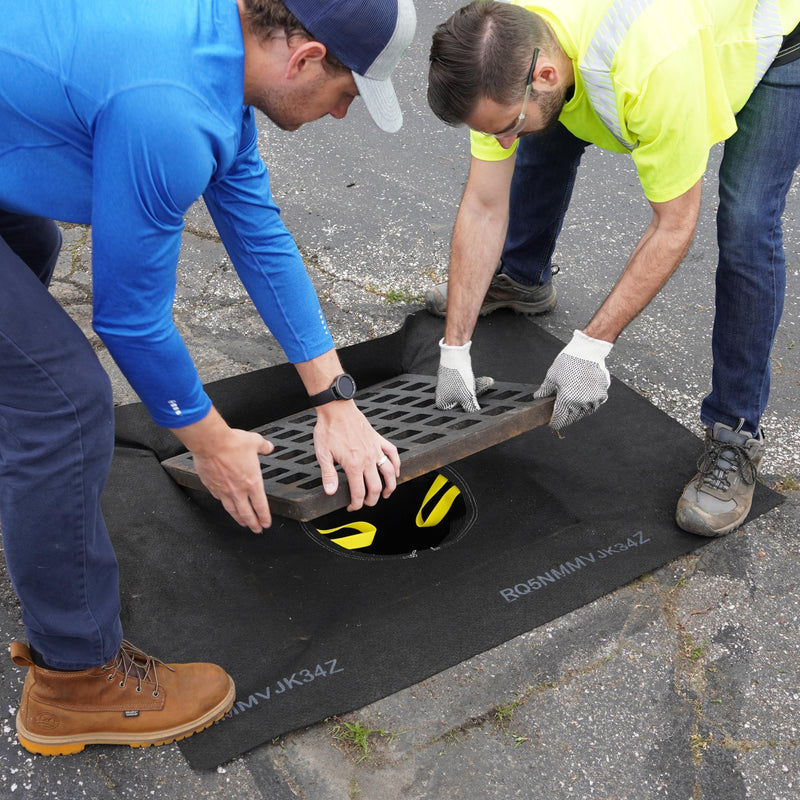 ENPAC Storm Sentinel Catch Basin Insert, Frameless, Cone Style, Black, Geotextile, Reuseable, No Special Tools Required (4320) 4320