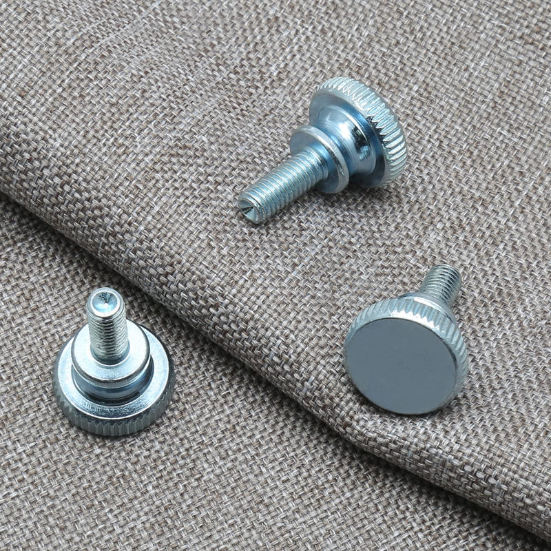 Uenhoy 10 Pcs M4 Knurled Thumb Screws Znic Plated Flat Head Thumbscrews Grip Knobs - M4x12mm