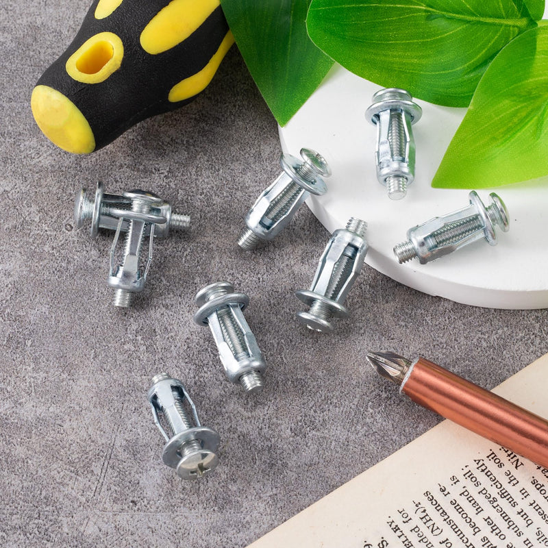 20pcs Expansion Screw Petal Nut, M5 x 25mm Corrosion-Resistant Jack Nuts, Insert Nuts Metal Petal Nuts for Hollow Wall Iron Plastic Polywood Pressboard Hardboard- Silver