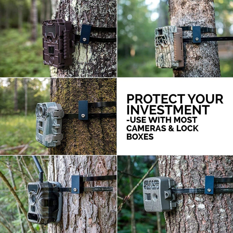 Trail Camera Lock by Guardian - Game Cam Tree Mount Holder Accessory and Heavy Duty Metal Security Locking Strap to Replace Lockbox and Reduce Theft (48 inch) (Standard) 1 Count (Pack of 1)