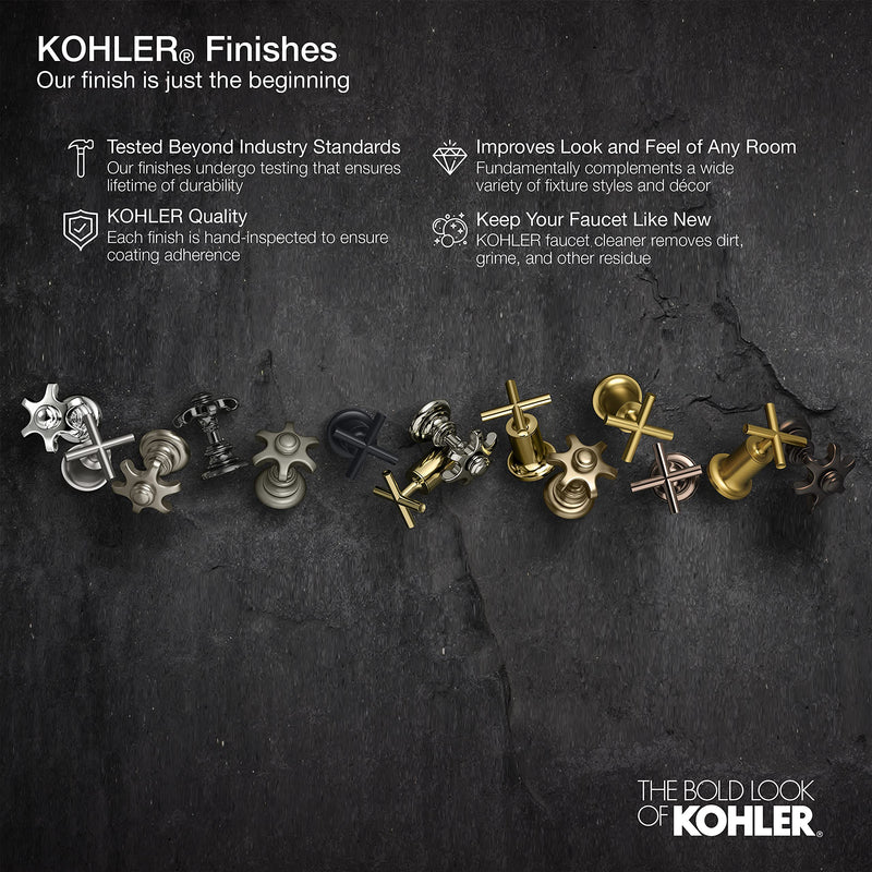 KOHLER 22169-G-AF Forte Multifunction Showerhead, Wall-Mount, 3 Spray Settings, 1.75 GPM, Vibrant French Gold