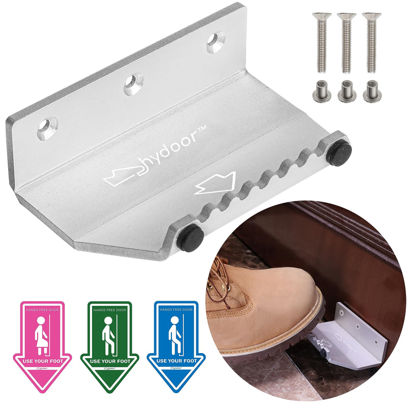 Hands Free Door Handle Opener, Foot Pull for Public Bathroom Hygiene (Silver) Silver
