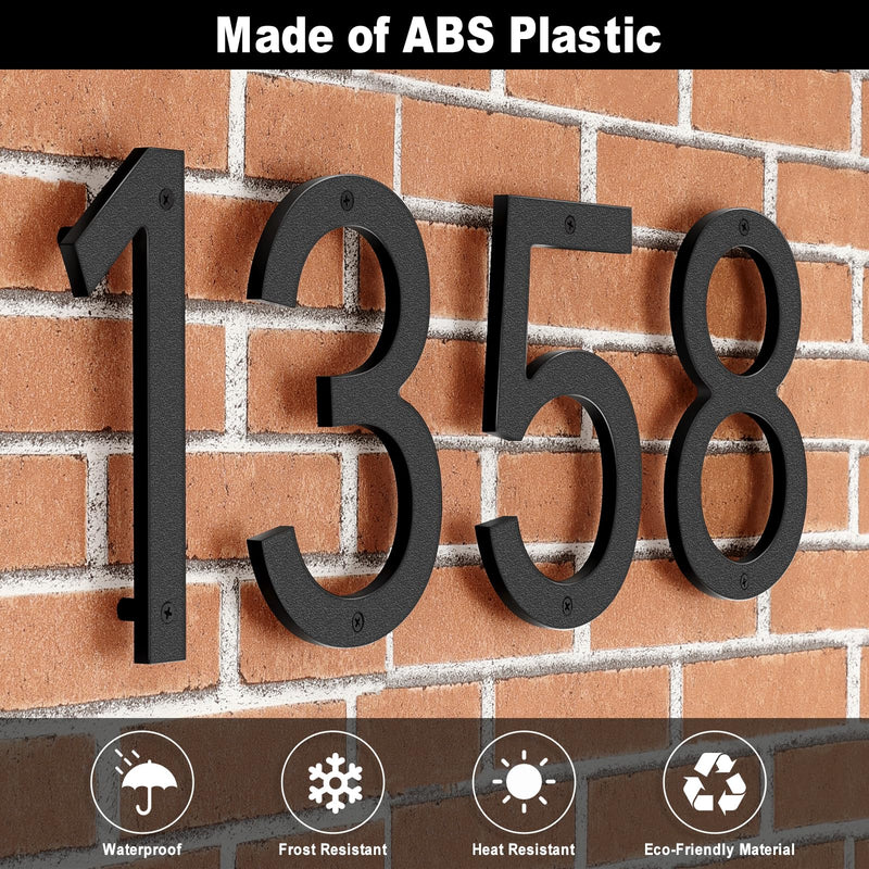 10 Inch Black House Numbers for Outside, Large Floating Home Address Numbers, Modern Exterior Plastic House Numbers for Door Wall Street Garage Gate (2) 10 Inch Number 2