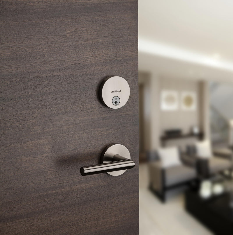 Kwikset Uptown Deadbolt Lock, Satin Nickel Round Exterior Keyed Front Entry Door, Pick Resistant SmartKey Rekey Security, Single Cylinder Dead Bolt, with Microban Protection 0.5" x 2.63" x 2.63"