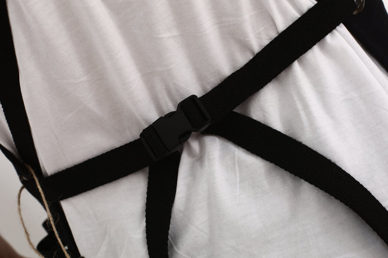 Heavy Duty Canvas Work Apron,Tool Pockets, Back Straps Adjustable（black） Black