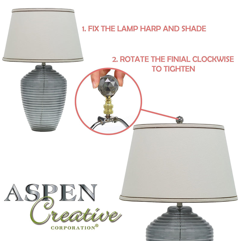 ASPEN CREATIVE 24031-22 Rectangular Cube Finial for Lamp Shade, 2 Pack, Brushed Nickel