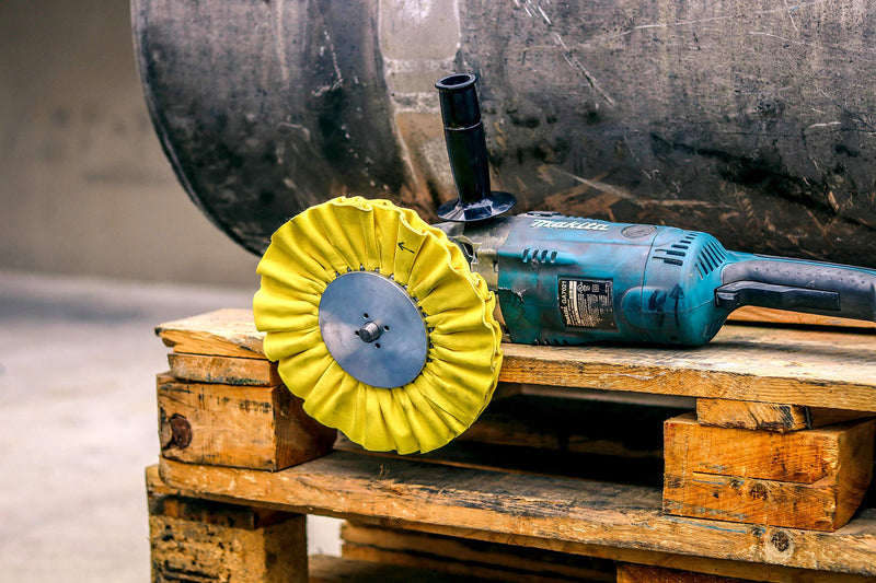 Renegade Products Buffing Wheel 10" Dia X 5/8 Arbor 16 Ply Yellow Treat for Polishing Aluminum and Stainless