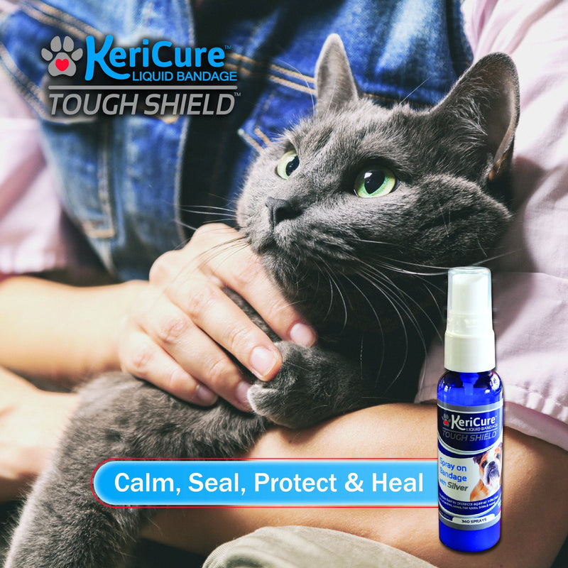 KeriCure Tough Shield Liquid Bandage, 2oz Spray on Liquid Bandage for Pets, Dogs, Cats and Small Animal Skin and Wound Care, Woman Owned Small Business, Made in The USA - PawsPlanet Australia