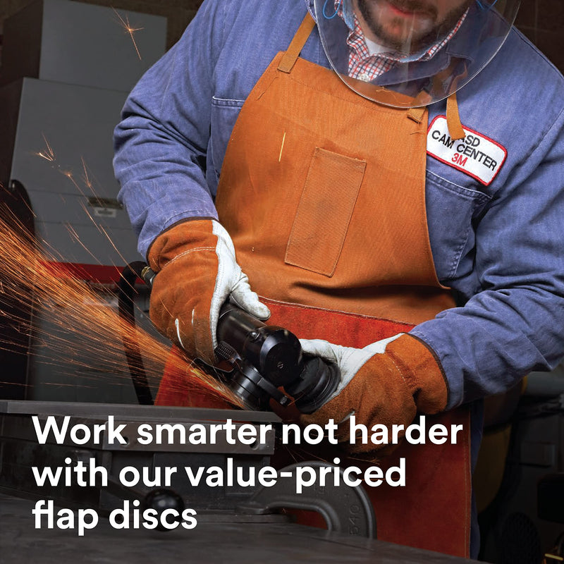 3M Flap Disc 769F, Type 27 Quick Change, 80+, 4-1/2 in x 5/8-11, High Performance Abrasive, Ceramic Precision-Shaped Grain Grinding and Finishing Disc, Carbon Steel, Stainless Steel 4.5 in x 5/8 in-11 T27 Quick Change, 80+