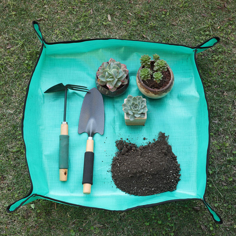 PE Plant Repotting Mat Waterproof, Indoor Succulent Potting, Portable Gardening Transplanting Mat,26.8x26.8 Inch Poly Ethylen(PE) 1S(26.8" x 26.8")
