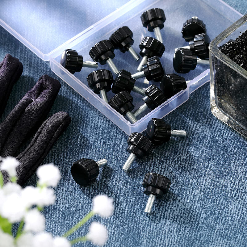 Carbon Steel Threaded Knurled Thumbscrew Screw on Knobs Grips Black Round Clamping Screw, Black (40 Pieces,M4 x 15 mm) 40 M4 x 15 mm - NewNest Australia