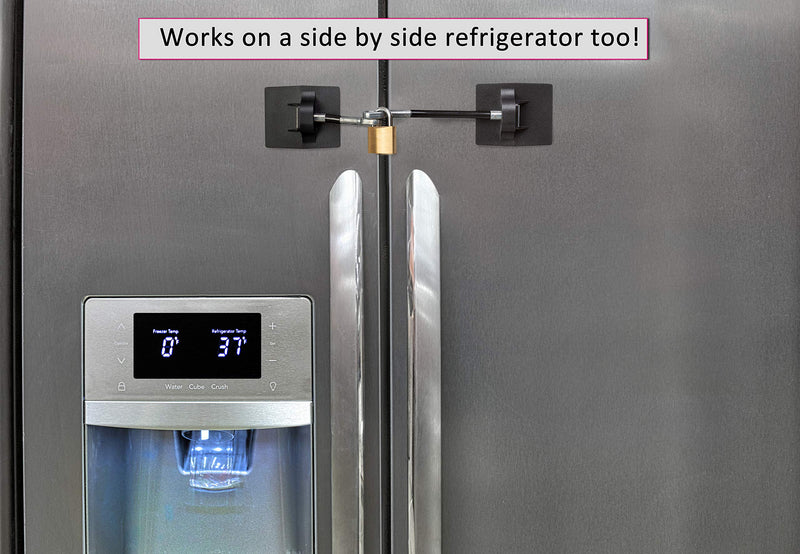 2-Pack Refrigerator Lock (2-Pack, Black Without Padlock) 2-Pack, Black Without Padlock