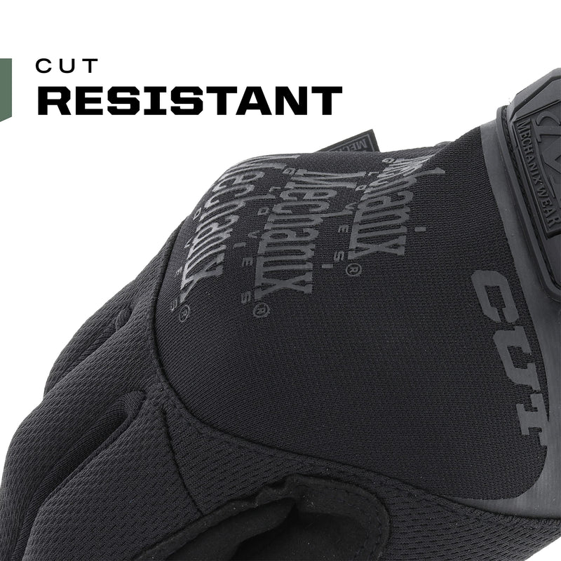 Mechanix Wear: Tactical Specialty Pursuit D5 Cut Resistant Covert Work Gloves (Medium, All Black) Medium