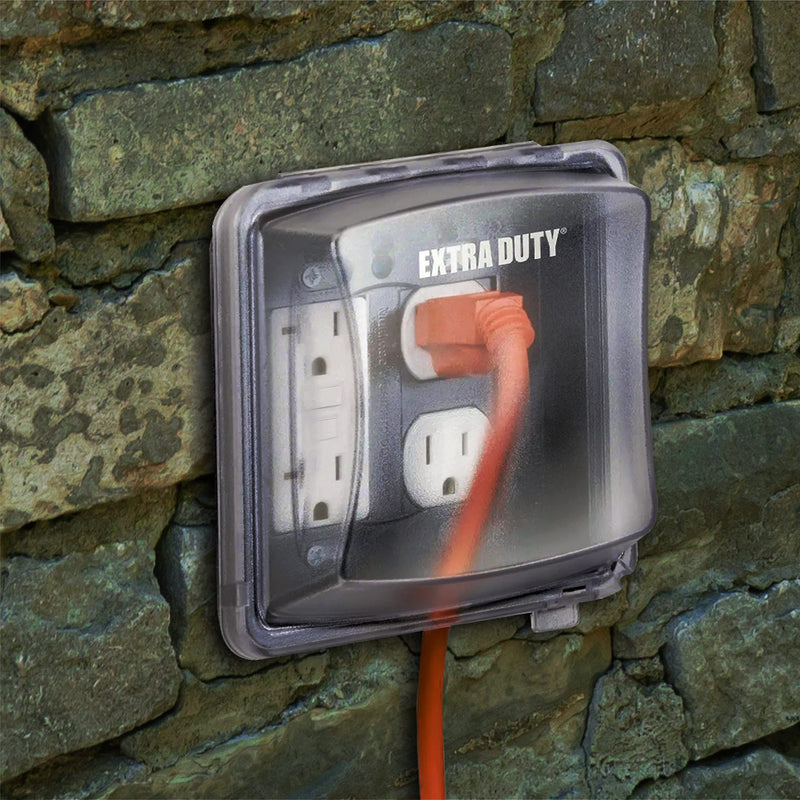 TayMac MM2420C Nonmetallic Extra Duty Weatherproof in-Use Electrical Outlet Cover for Home Improvement, 2-Gang, Clear 2 Gang Standard In-Use Cover - NewNest Australia