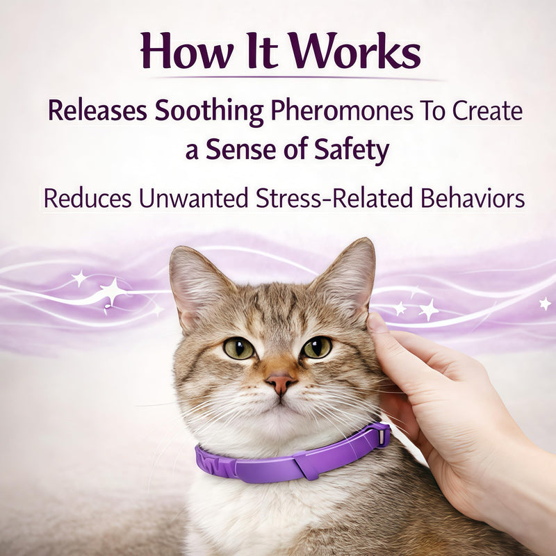 Calming Collar for Cats, Pheromone Infused for Anxiety Relief & Stress, Adjustable & Waterproof, 4 Pack(Blue) Blue