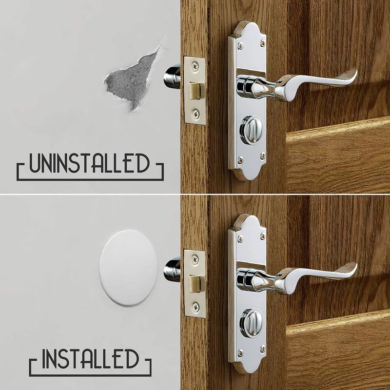 Door Stoppers - Large 3.15" (4 PCS) - Door Stoppers for Wall with Strong Back Adhesive - Quiet and Shock Absorbent Silicone Wall Protectors from Door Knobs - Protects Every Wall Surface - White Large Size 3.15" (4 PCS)