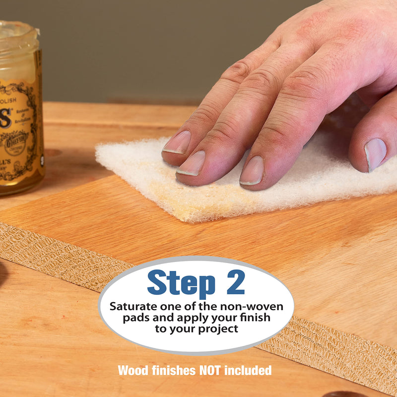 22 Piece Wood Finish Applicator Bundle •Includes 10 White Non-Woven Pads 2 Terry Cloth Buffing Towels and 10 Stirring Sticks for Applying Finishes •Wax •Wood Butter & More