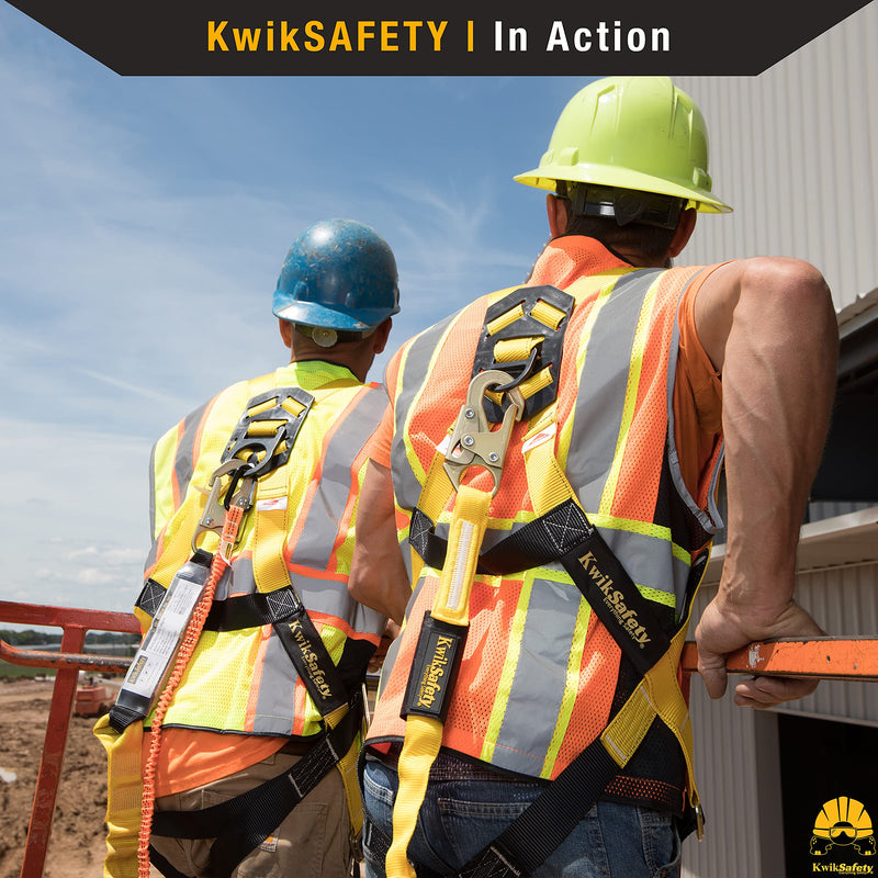 KwikSafety - Charlotte, NC - Rattler [1 Pack] Internal Shock Absorber Single Leg 6ft Safety Lanyard OSHA ANSI Fall Arrest Protection Equipment Snap Hooks Construction Arborist Roofing 1. Single-Leg 1 Pack