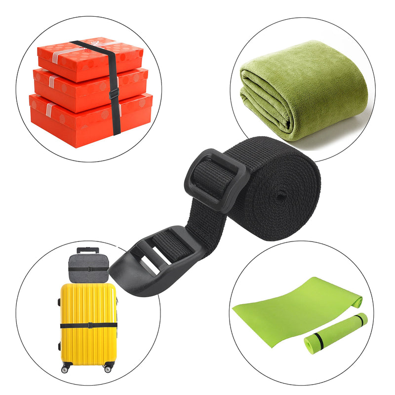 Wisdompro Sleeping Bag Strap, 2 Pack of Heavy Duty Utility Strap for Backpacking, Sleeping Bag Compression, Luggage, Bundling with Plastic Buckle - 68 inch 68 inches